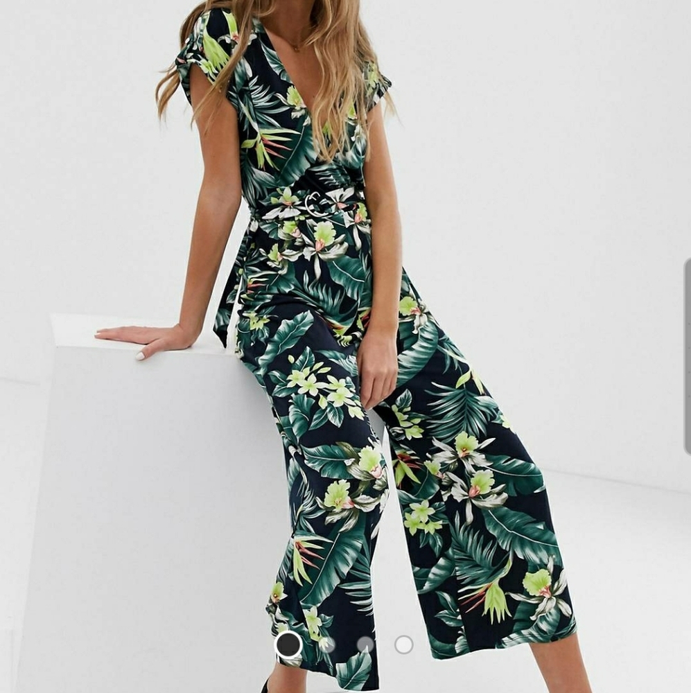 Oasis wrap tropical jumpsuit